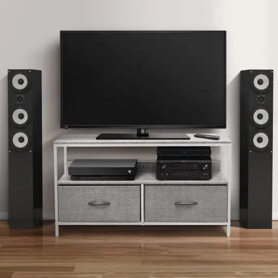 Sorbus TV Stand Dresser with 2 Drawers - Television Riser Chest with Storage - Bedroom, Living Room, Closet, & Dorm Furniture Gray {2}