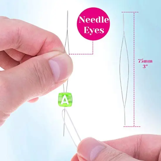 Stretchy String for Bracelets, 0.5mm Clear Elastic String Stretch Cord Jewelry Bead Bracelet String with 2 Pcs Beading Needles for Seed Beads, Pony Beads, Bracelets and Jewelry Making {6}