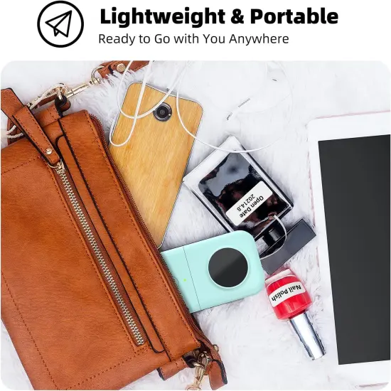 D30 Label Maker Machine with Tape, Portable Bluetooth Printer, Small Smart Phone Handheld Sticker Mini Labeler Multiple Templates Font Icon Easy to Use Inkless Rechargeable F Office Home {6}