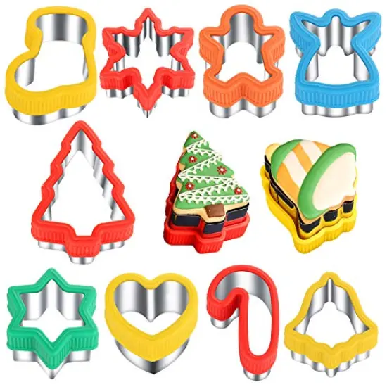 9 Pieces Christmas Cookie Cutters 2" to 3.5" Cookie Cutters Cookie Cutters Christmas Shapes {1}