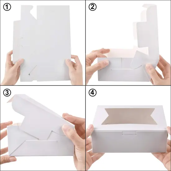 36 Pieces Cookie Treat Boxes 8 Inch White Bakery Boxes with Window for Cookie, Pastry, Dessert, Chocolate Covered Strawberry and Candy Gift Giving(8x6x2.5 In) {1}