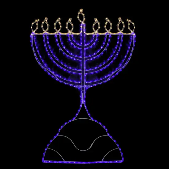 Northlight LED Lighted Hanukkah Rope Light Menorah - 4.5' - Blue/Clear Lights White {4}
