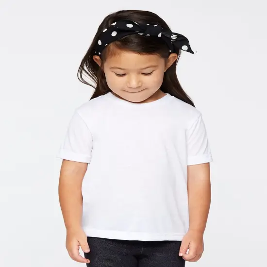 RADYAN&reg; Toddler Polyester Sublimation Crew Neck Short Sleeve Tee White {1}