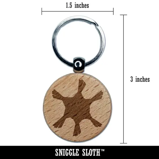 Pinata Solid Party Engraved Wood Round Keychain Tag Charm {2}
