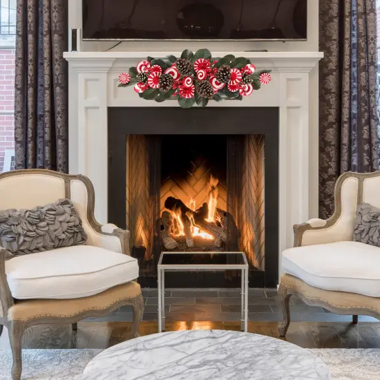 17" Peppermint Lollipop Spray Picks - Set of 6, 2 Different Styles - Perfect for Holiday Arrangements, Decor - Festive Seasonal Accents, Floral Home by Artificial Flowers {4}