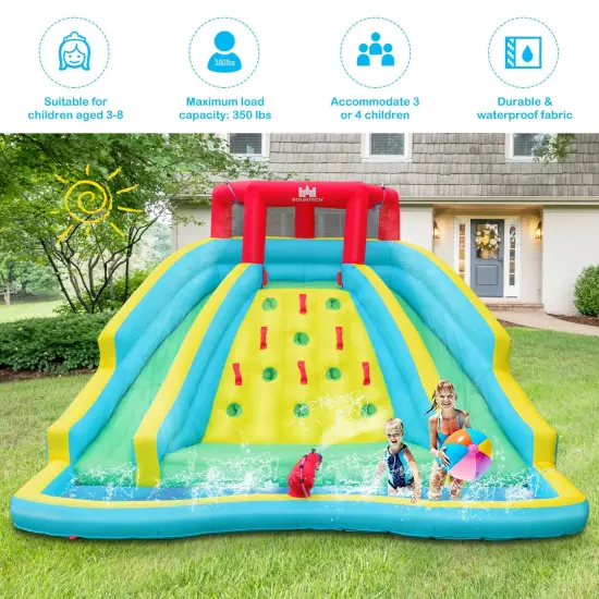 Double Side Inflatable Water Slide Park with Climbing Wall for Outdoor {2}