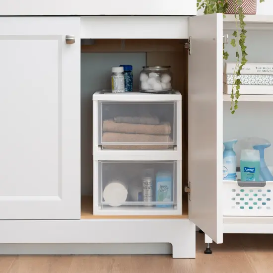 IRIS USA 3Pack 14.5qt Stackable Plastic Storage Drawers, White {4}