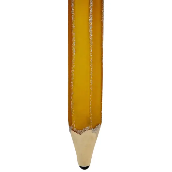 Northlight 5.75" Glittered Pencil Glass Christmas Ornament Yellow {5}