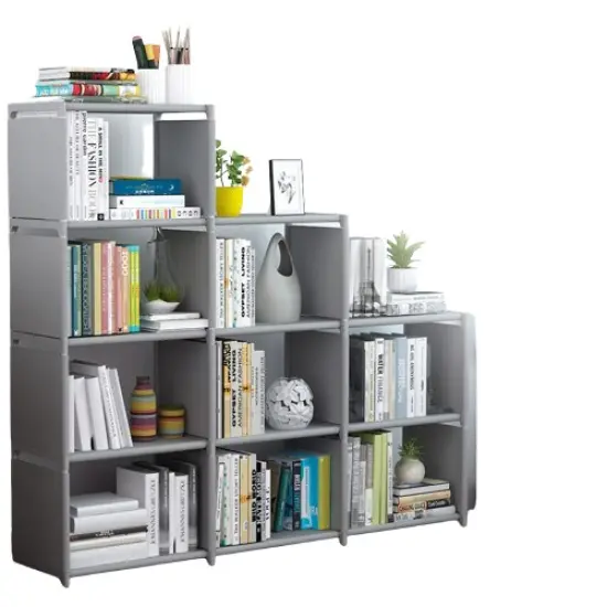 Kitcheniva Bookshelf Cube Storage Organizer DIY Bookcase Gray {3}