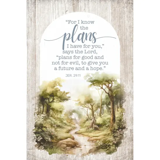 For I Know The Plans Wood Plaque with Easel and Hook Wall Tabletop Art - 4 inches x 6 inches {1}