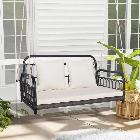 2-Person Outdoor Hanging Chair with Ropes {1}