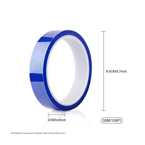 0.8 Inch x 108 Ft Sublimation Blanks Thermal Tape,Heat Tape,High Temp Tape,Up to 250℃(480℉) for Tumbler Sublimation Print,Heat Transfer Tape,Heat Vinyl Press Tape (4, Blue, 0.8" x 108') {6}