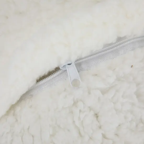 Northlight 18" Sky Blue Winter Forest Scene Square Christmas Throw Pillow with High Pile Fleece Back {6}