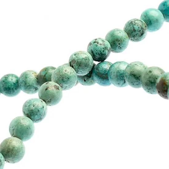 Earth's Jewel Semi-Precious 6mm Turquoise Natural Round Strung Bead {2}