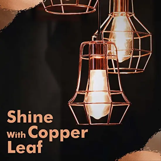 100 Pieces Copper Leaf Sheets - Real Copper Foil Leaves 14x14 cm Metallic Rose Gold Leaf for Craft DIY Proejcts, Paintings, Gilding, Furniture, Makeup & Nail Art&hellip; {4}