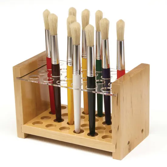 Paint Brush Holder, Wood/Acrylic Stand {2}