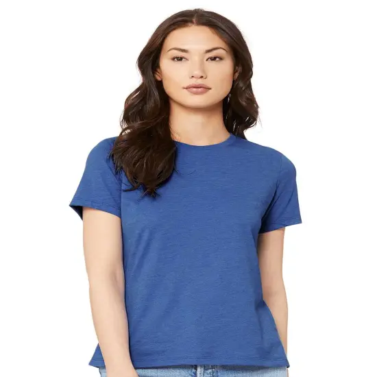 BELLA + CANVAS&reg; Women's Relaxed Fit Heather CVC Crewneck Tee Heather true royal {1}
