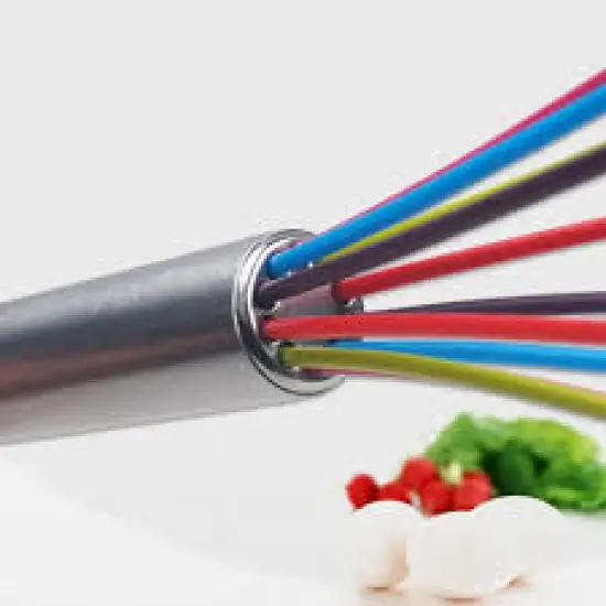 Stainless Steel Handle Egg Whisk Silicone ,Kitchen Mixer Balloon Wire. {2}