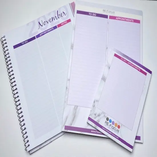 RE-FOCUS THE CREATIVE OFFICE, Professional To do and Appointment list pad, Legal size, 2 pack, 30 sheets each Pink {5}