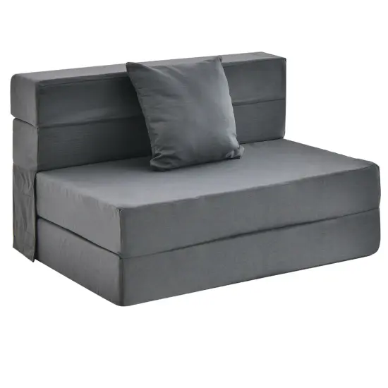 Costway Folding Mattress with Pillow 6 Inch Tri-fold Sofa Bed with High-Density Foam {7}