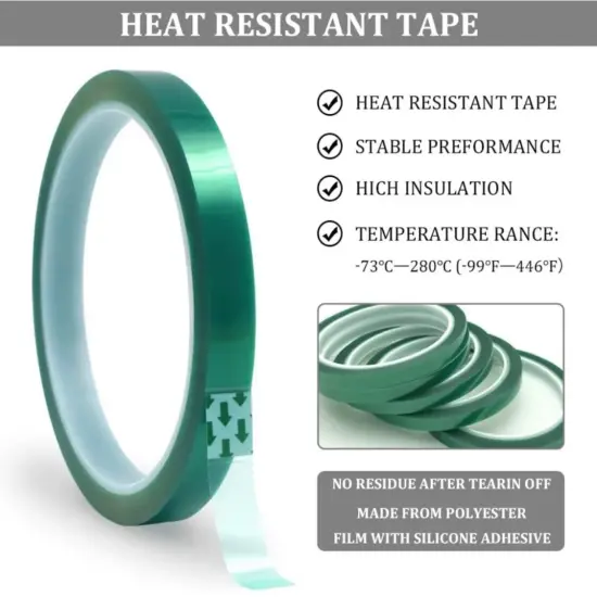 10 rolls Heat resistant tapes sublimation Press Transfer Thermal Tape 10mmx30m SUBLITAPE GREEN {5}