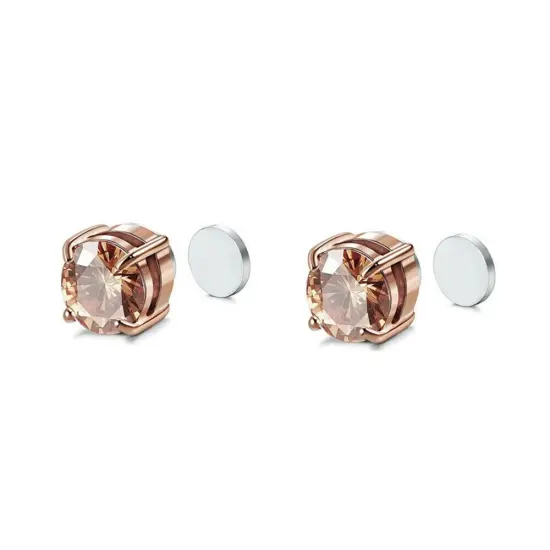 Kitcheniva Non Piercing Steel Magnetic Stud Earrings 6mm-rose gold {1}