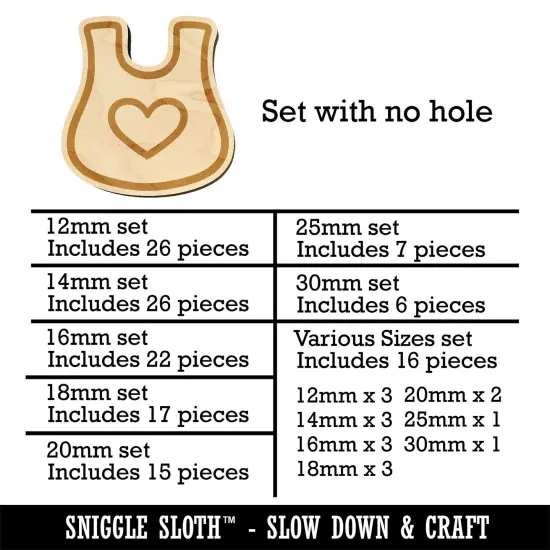 Baby Bib with Heart Mini Wood Shape Charms Jewelry DIY Craft {1}