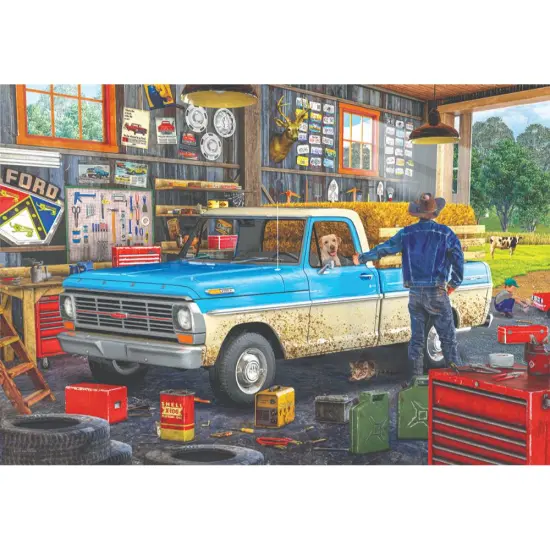 Eurographics 550 Piece Jigsaw Puzzle, Pickup Truck in Truck-Shaped Metal Storage Container {4}