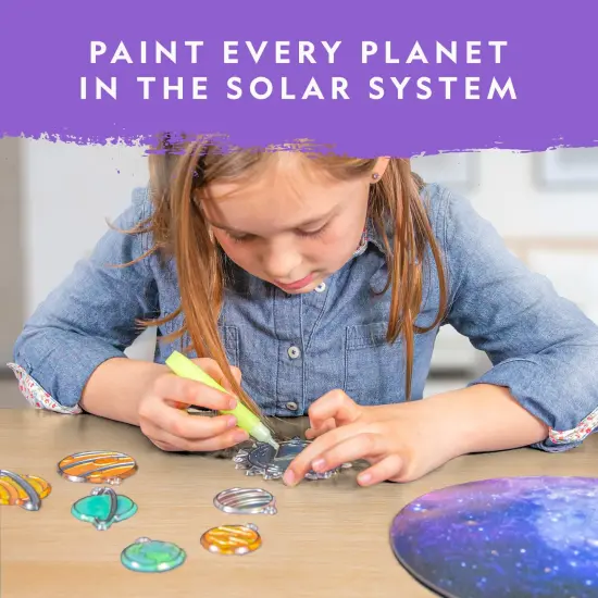 Kids Window Art Kit - Stained Glass Solar System Arts & Crafts Kit with Glow in The Dark Planets, Use as Window Suncatchers, Hanging Decor from Ceiling, Mobile, Space Room D&eacute;cor {6}