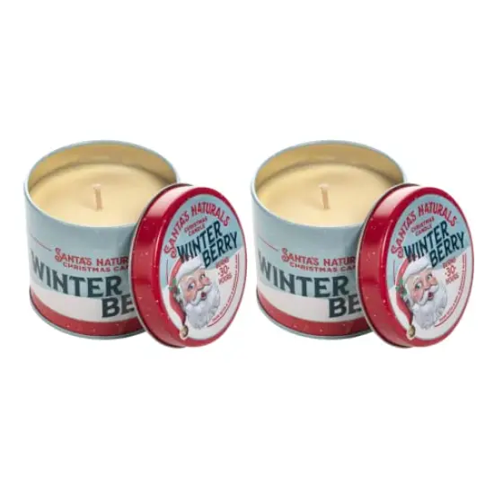Winterberry Christmas Candle | Warm Cider Fragrance | Notes of Cinnamon, Orange, and Clove | Sustainably Sourced Soy and Beeswax | 30 Hour Burn Time | 9oz | 2 Pack {2}