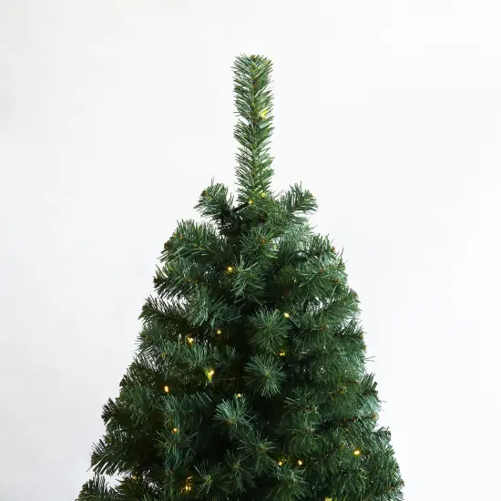 Pre-lit Christmas Tree 6ft Artificial Hinged Xmas Tree with Foldable Stand {3}