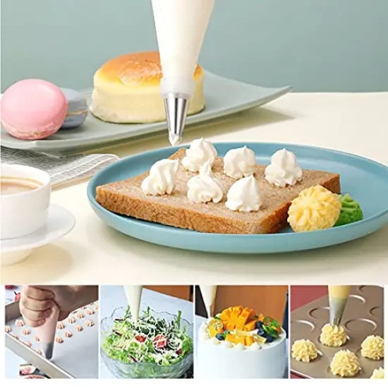 122 Pieces Tipless Piping Bags - 100pcs Disposable Piping Pastry Bag for Royal Icing/Cookies Decorating - 10 Pastry Bag Ties,10 Clips &2 Scriber Needle - Best Cookie Tools (12 Inch) {2}