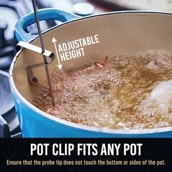 Candy Thermometer with Pot Clip - Deep Fry Oil Thermometer for Frying - Cooking Thermometer for Frying Oil Candle Making Hot Oil Deep Fryer Thermometer 8" Side of Pot Thermometer {6}