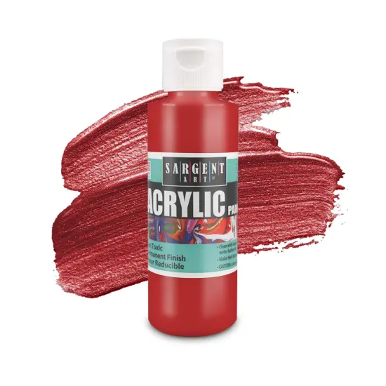 6 Pack Set Art Primary Acrylic Paint Set, 4 Ounce bottles , Non-Fading, Rich Vivid Pigments, Brilliant Matte Finish, Fast Dry Formula, Non-Toxic {6}