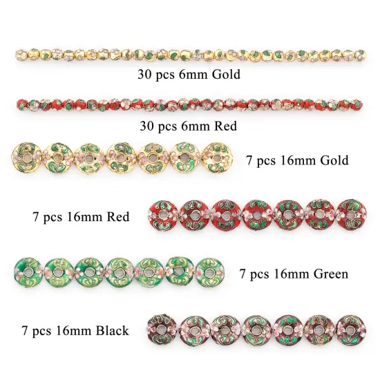 Vintage Hand Painted Classic Cloisonne Bead Value Pack {3}