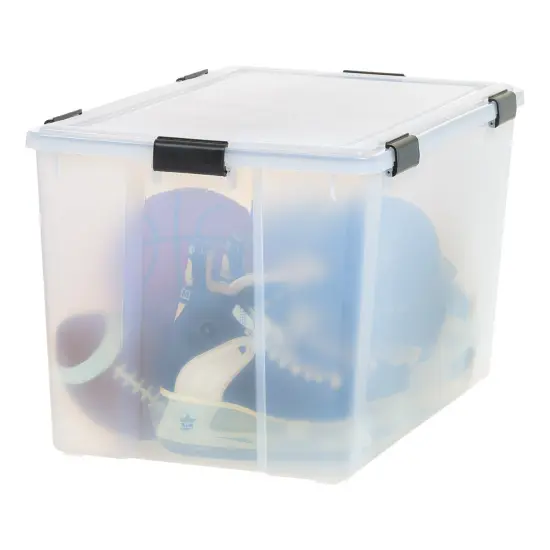IRIS USA 156qt WEATHERPRO Airtight Plastic Storage Bin with Lid and Seal and Secure Latching Buckles {1}