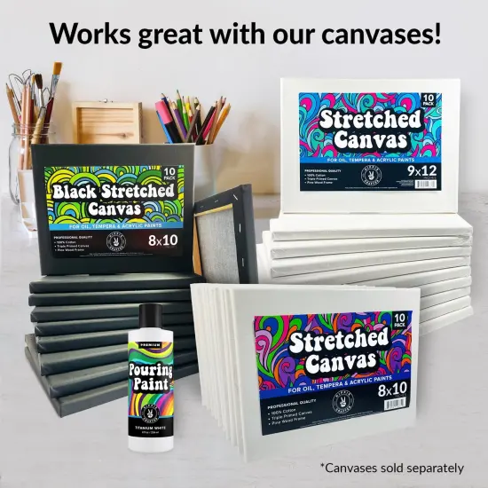 Black or White Pouring Paint Acrylic Pouring for Pour Art and Flow Painting 8oz 236 ml Bottle Mars Black or Titanium White TItanium White {7}