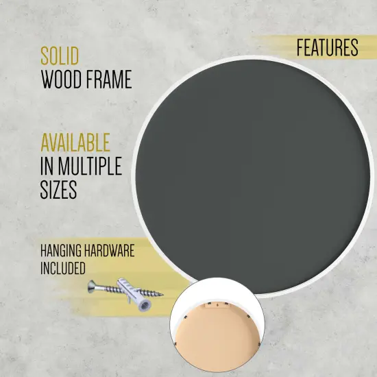 HBCY Creations Round Wood Framed Wall Mounted Magnetic Chalkboards with Eraser and Chalk {2}