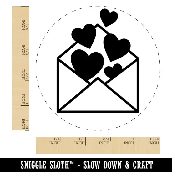 Envelope Full of Hearts Love Valentine's Day Rubber Stamp for Stamping Crafting Planners {1}