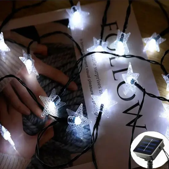 LED Solar String Lights Outdoor Star Fairy Light Cold white {2}
