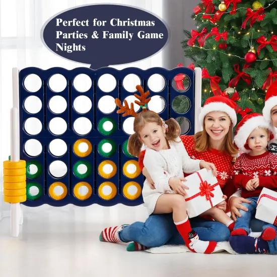 Costway Jumbo 4-to-Score 4 in A Row Giant Game Set Outdoor Indoor Kids Adults Family Fun Red\Black {5}