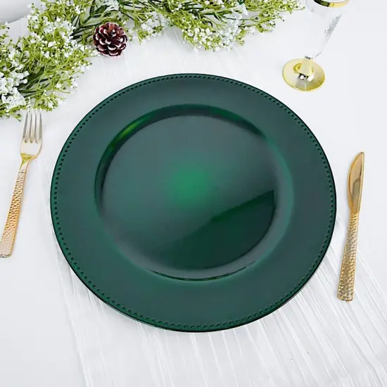 6 pcs of 13inch Charger Plates for Table Decor Hunter green {3}