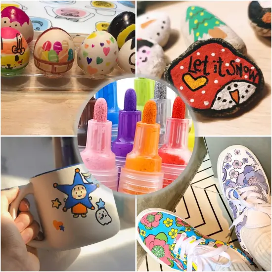 36 Colors Acrylic Paint Pen Markers, Acrylic Paint Markers for Easter Egg, Rocks, Wood, Glass, Ceramic, Canvas and Pumpkin, Acrylic Paint Set for Craft Projects. {5}