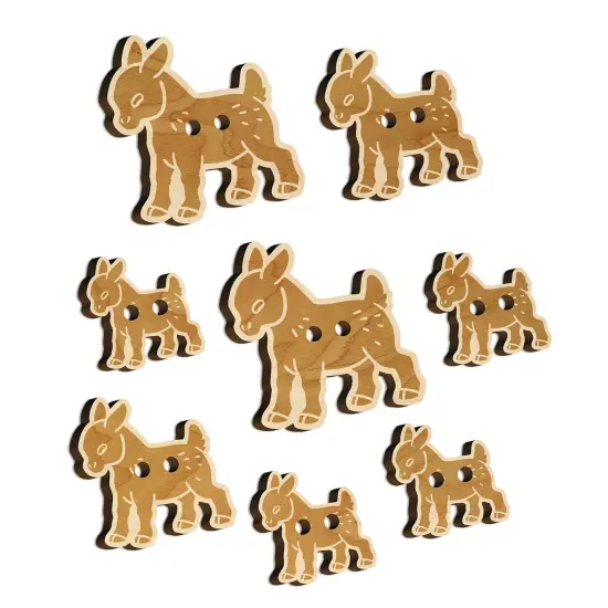 Cute Baby Goat Wood Buttons for Sewing Knitting Crochet DIY Craft {7}