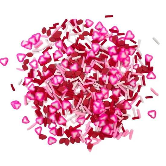 Buttons Galore Sprinkletz DIY Craft Embellishment Polymer Clay Pieces For Slime & Crafts 36 Grams - 3 Packs of February 14th {1}