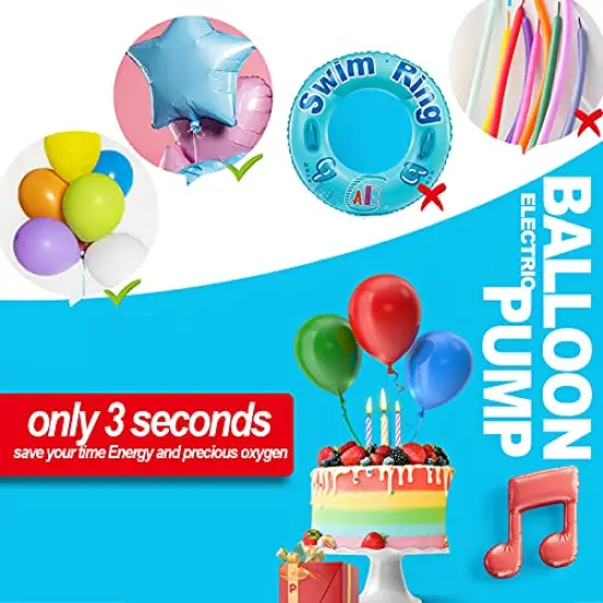 Electric Air Balloon Pump, Portable Dual Nozzle Electric Balloon Inflator/Blower for Party Decoration,Used to Quickly Fill Balloons - 110V 600W [Blue] {4}