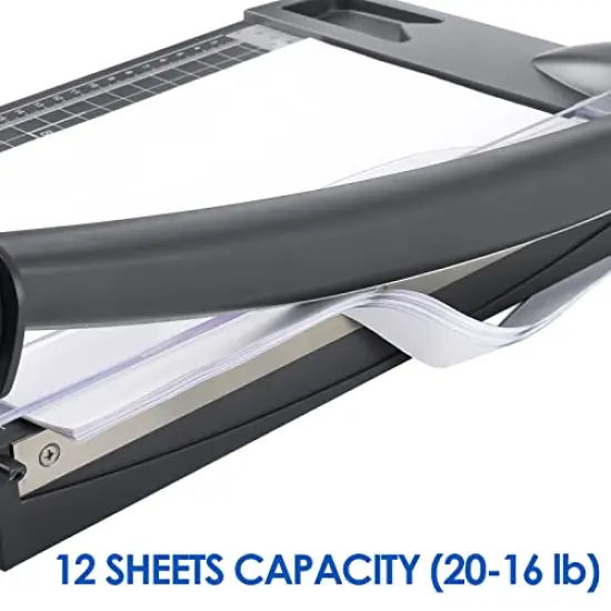 Paper Cutter 12" Cut Length Paper Trimmer, Guillotine Trimmer with 12 sheet Capacity Paper Cutting Board, Heavy Duty Guillotine Paper Cutters and Trimmers for Cardstock Paper Crafts Paper Slicer {4}