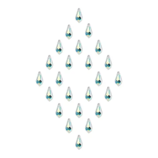 Preciosa 24-Piece Teardrop Glass Pendant, 6.5x13mm Crystal AB {2}
