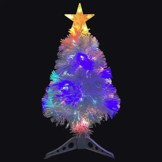 Artificial Christmas Tree with LED White Fiber Optic {8}