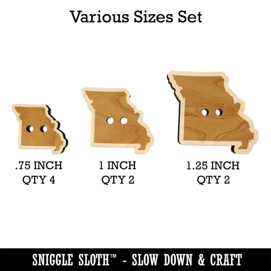Missouri State Silhouette Wood Buttons for Sewing Knitting Crochet DIY Craft {1}